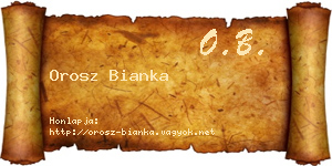 Orosz Bianka névjegykártya